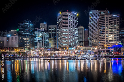 cityscape reflection on a bay