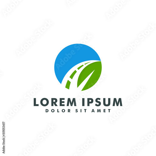 Road logo icon design vector illustration
