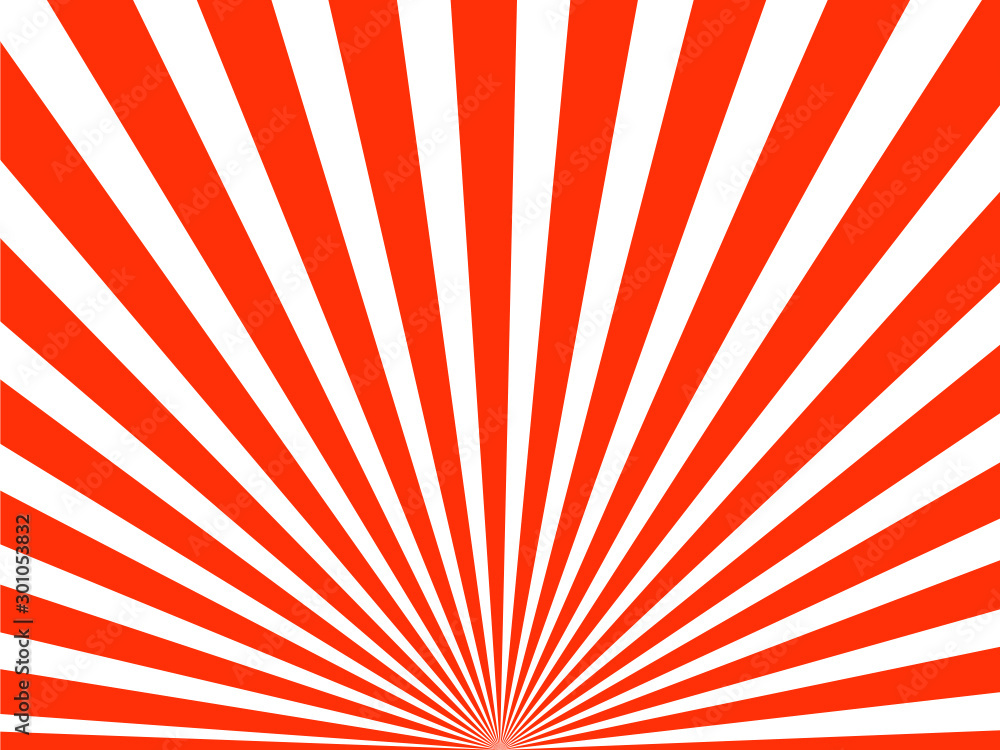Obraz Red Sunburst Background. Vector Illustration