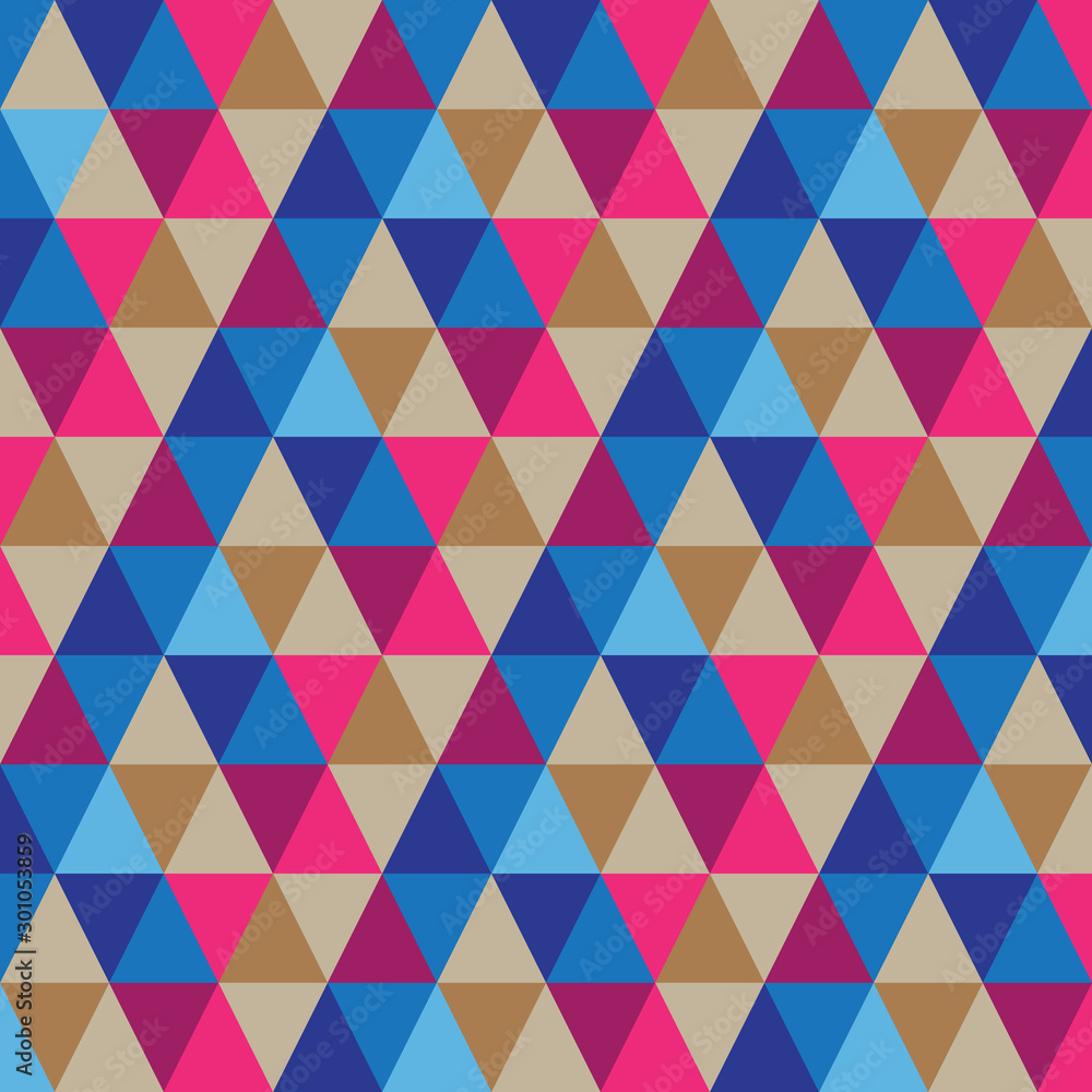 Seamless colorful triangle pattern background. Decorative abstract design vector and illustration