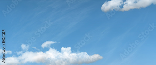 Panorama white cloud and blue sky background with copy space © sirawut