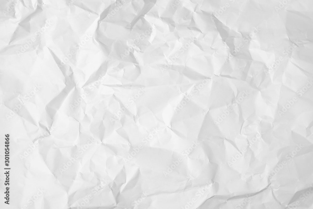 Obraz premium White crumpled paper texture background. 