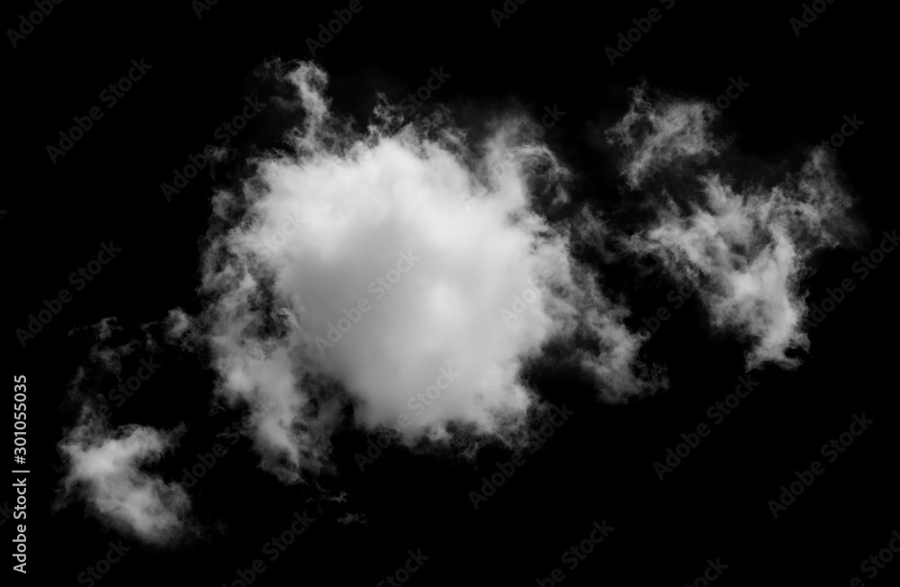 White cloud isolated on black background,Textured smoke,brush effect White cloud isolated on black background,Textured smoke,brush effect