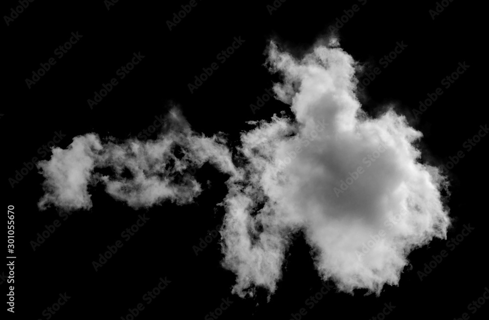 White cloud isolated on black background,Textured smoke,brush effect White cloud isolated on black background,Textured smoke,brush effect