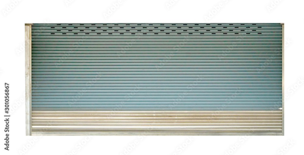 Roller shutter door for garage isolated on white background,clipping path Roller shutter door for garage isolated on white background,clipping path
