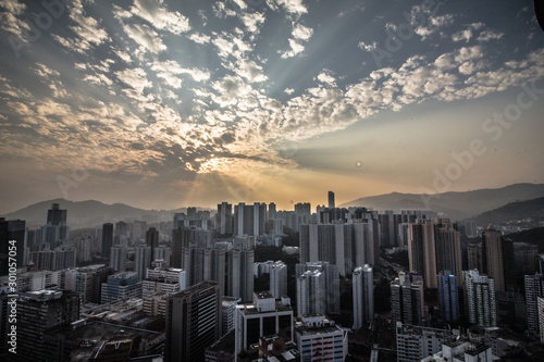 Canvas Print Hong Kong's dense urban and architectural landscape