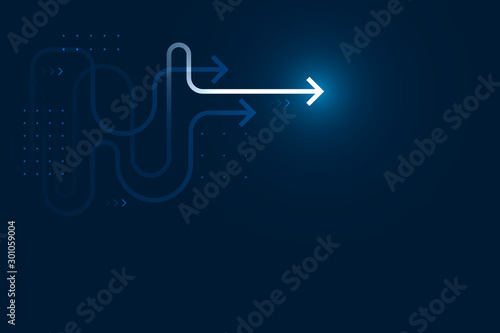 Abstract arrows direction illustration, copy space composition, business leader concept.