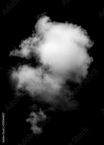 Biała chmura na białym na czarnym tle, dym teksturowane, efekt pędzla