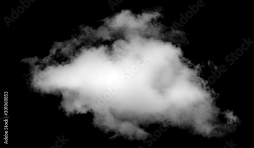 White cloud isolated on black background,Textured smoke,brush effect