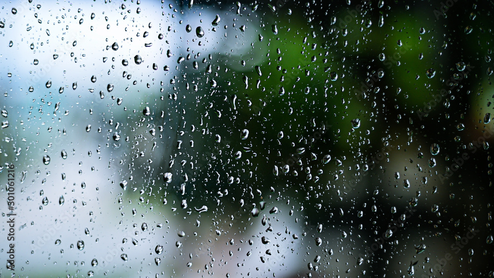 Rain water drop on window