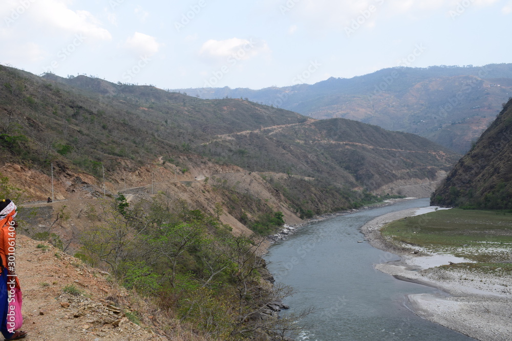 Beautiful scenery of Tamor River Nepal.The Tamor river is one of the major rivers of Nepal