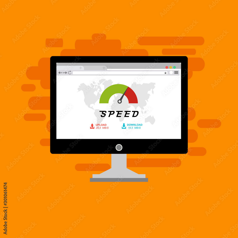 Laptop and internet speed. Loading page Seo and Development with Speedometer smartphone Technology Laptop and internet speed. Loading page Seo and Development with Speedometer smartphone Technology