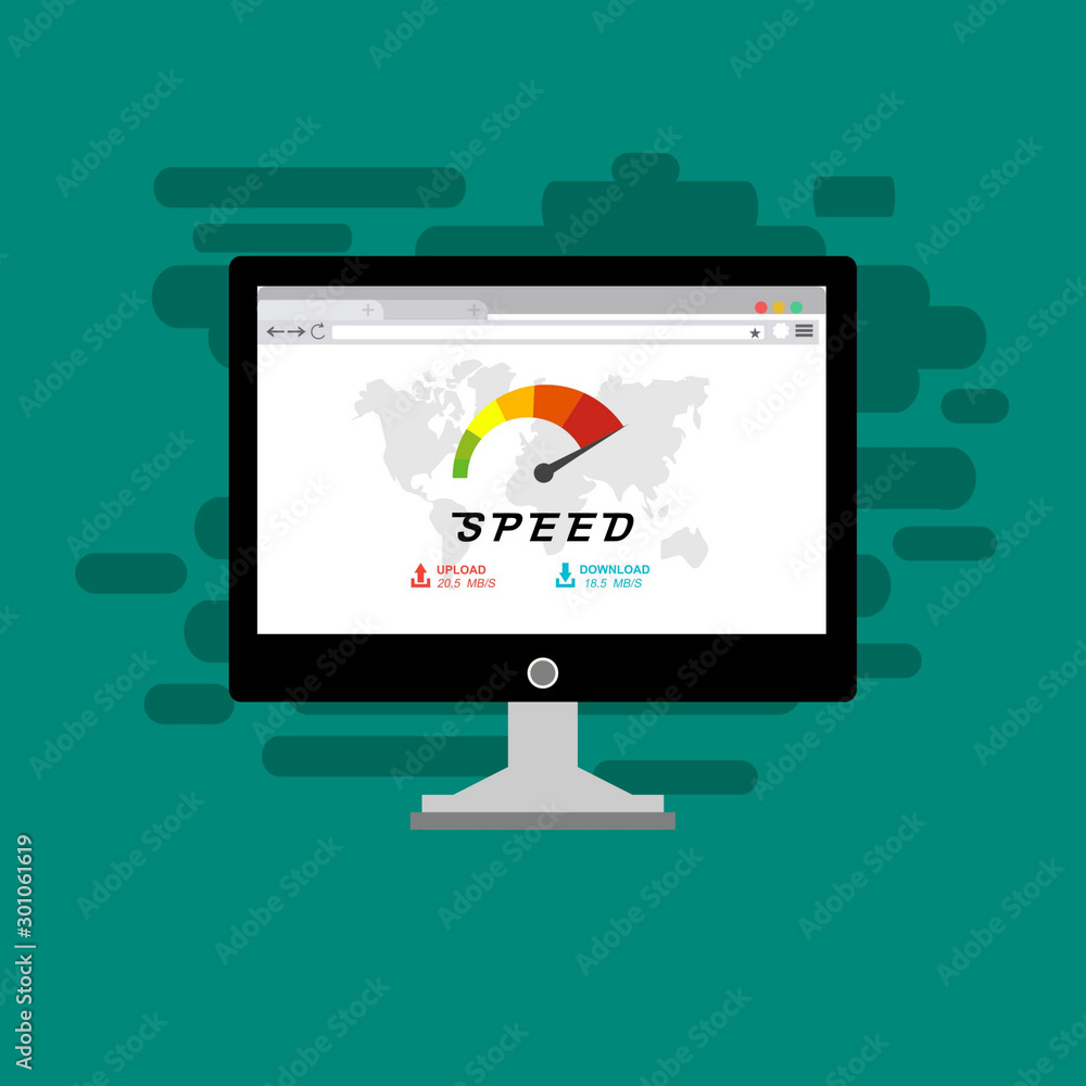 Laptop and internet speed. Loading page Seo and Development with Speedometer smartphone Technology Laptop and internet speed. Loading page Seo and Development with Speedometer smartphone Technology