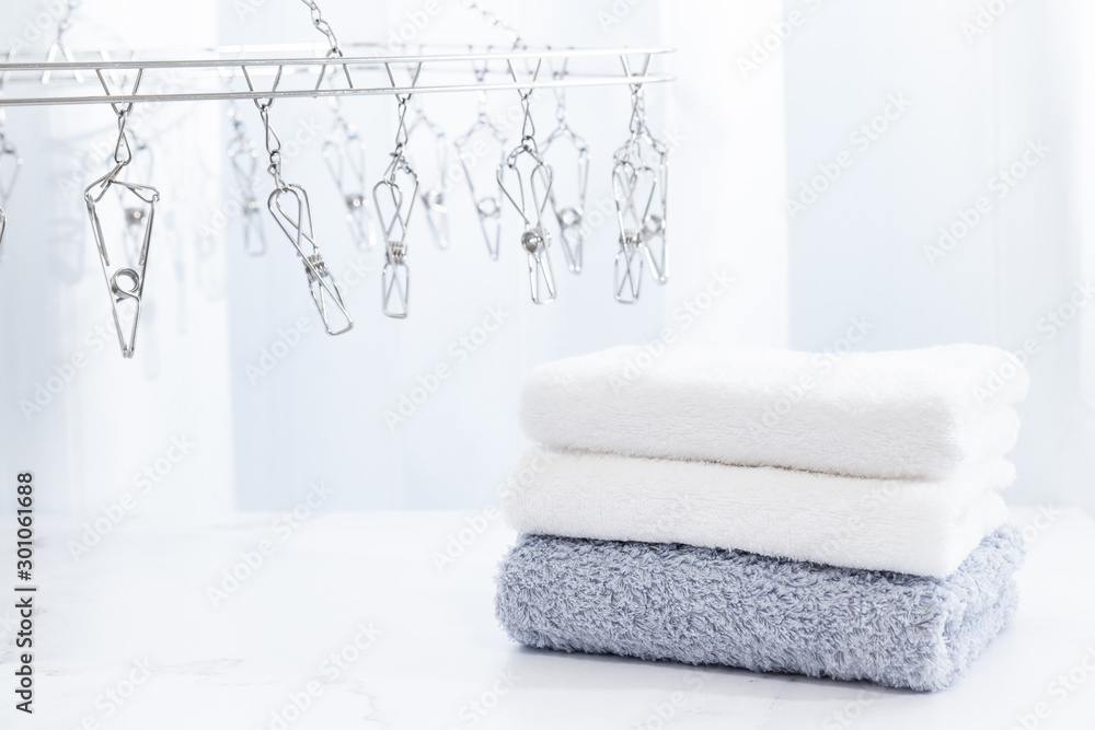 タオル、洗濯、家事、日本