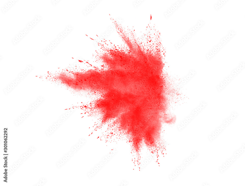 Red explosion background. Red paint splash brush