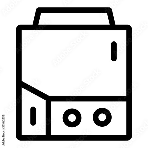 Square electric boiler icon. Outline square electric boiler vector icon for web design isolated on white background