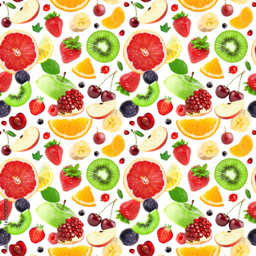 Fruits seamless pattern. Fruit background