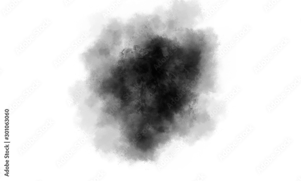 Ink spot isolated on white. Ink brush