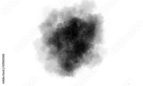 Ink spot isolated on white. Ink brush