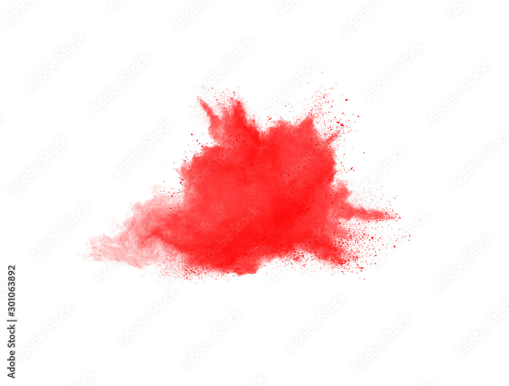 Abstract red explosion isolated on white