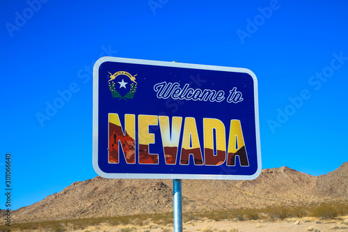 Willkommen in Nevada, Schild am Highway