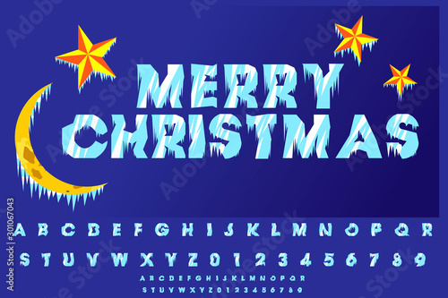 Font Merry Christmas - handwriting brush. It can be used to create badges, logos, corporate identities, in its design.