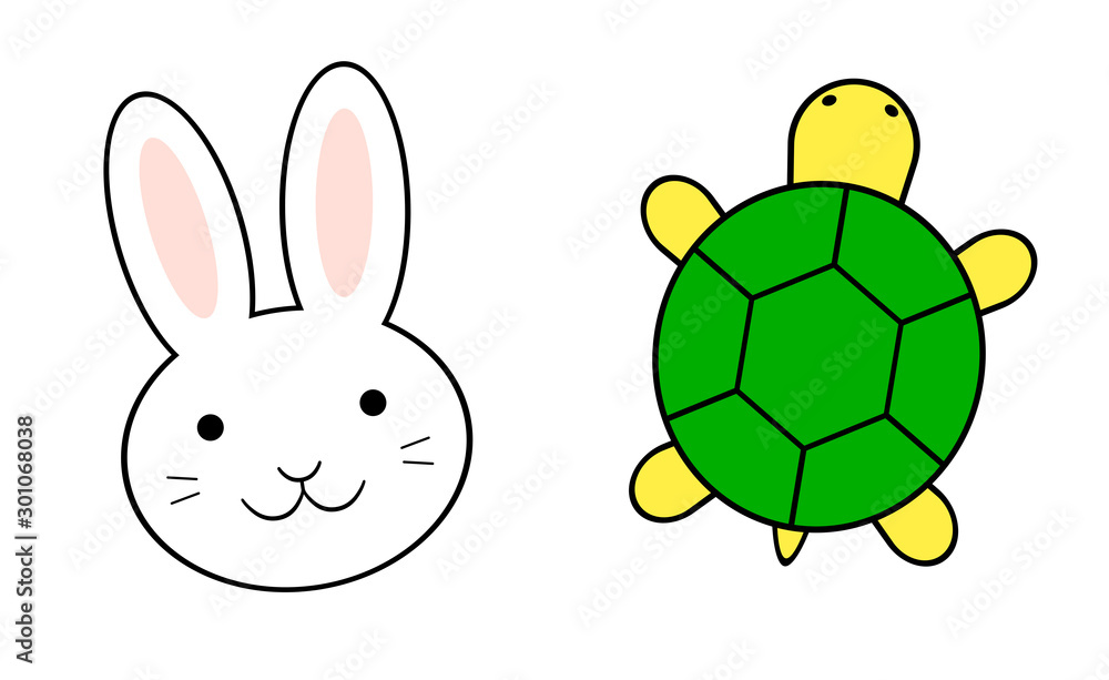 うさぎとカメ Stock イラスト Adobe Stock