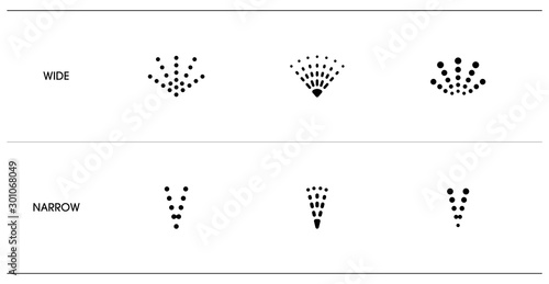 Spray vector icons. Wide and narrow.