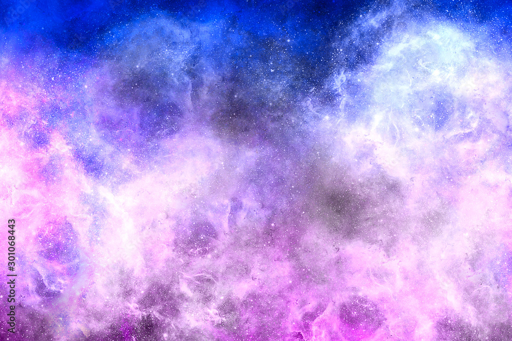 Abstract space background with nebula and stars. Fractal galaxy of the universe.