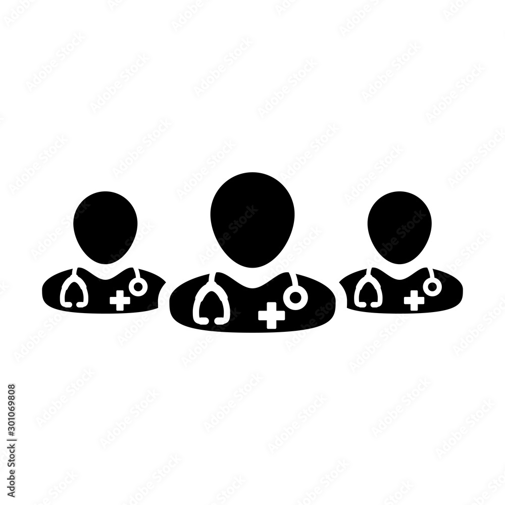 Health icon vector group of male doctors person profile avatar avatar for medical and health consultation in a glyph pictogram illustration Health icon vector group of male doctors person profile avatar avatar for medical and health consultation in a glyph pictogram illustration
