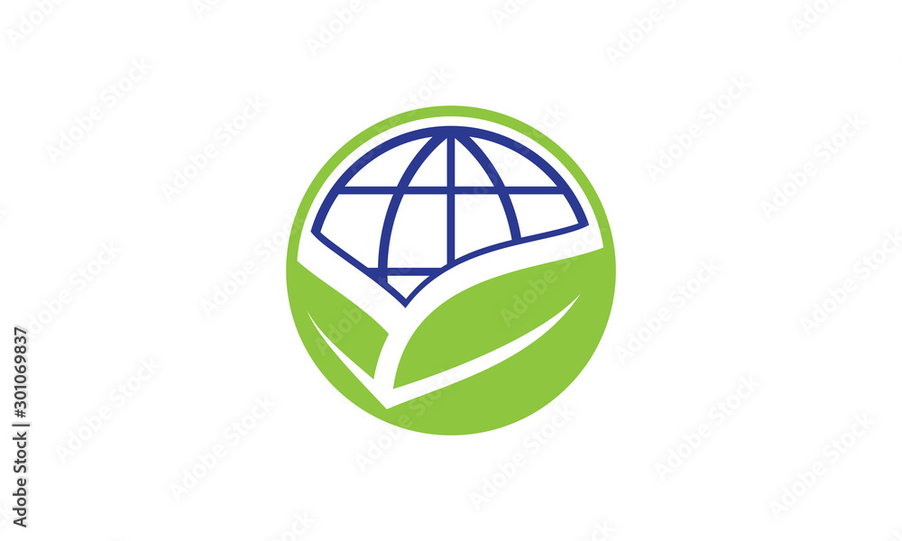 logo Earth Globe Green Leaves Nature logo Earth Globe Green Leaves Nature