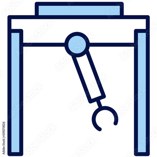 Lastkran, Industriestraße, Maschine Vector Icon Illustration