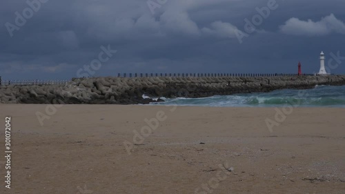 beach ocean clouds