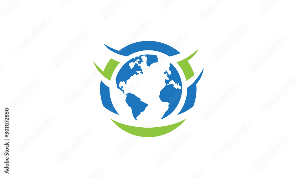 Travel Flight Logo World Globe vector