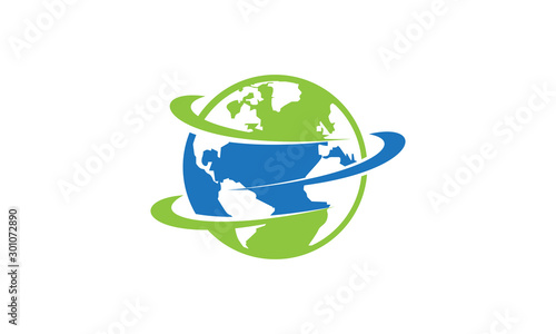 Travel Flight Logo World Globe vector