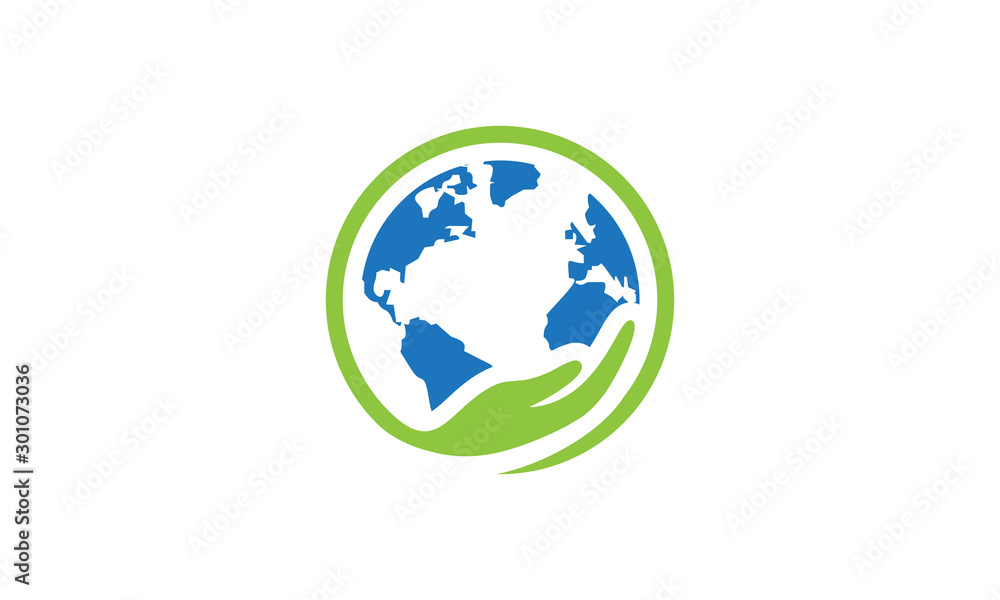 Protect Earth Icon Stock logo vector