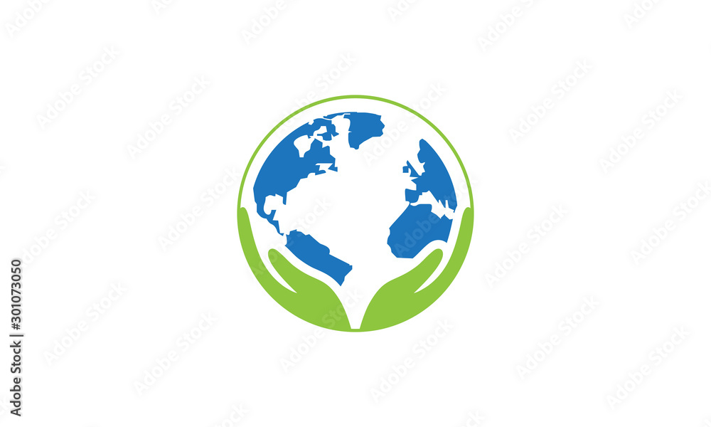 Protect Earth Icon Stock logo vector