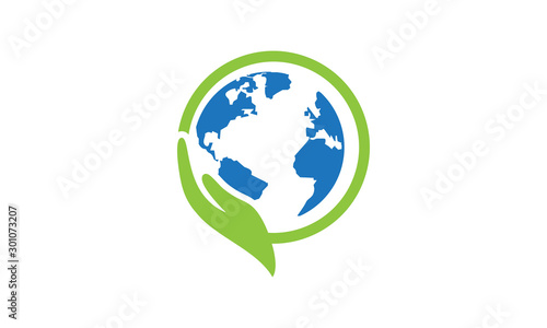 Protect Earth Icon Stock logo vector