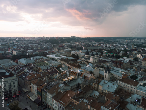 aerial view of lviv ukraine city