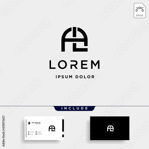 Letter AL LA A L Monogram Logo Design Minimal Icon