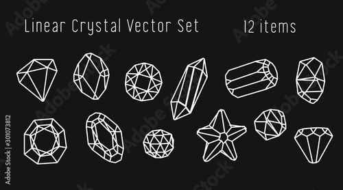 Crystal set, gem stone design elements