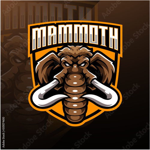 Mammoth head esport mascot logo design