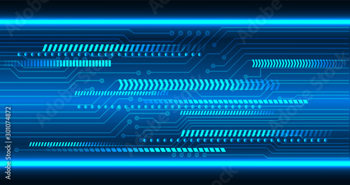 Blue arrow cyber circuit future technology concept background