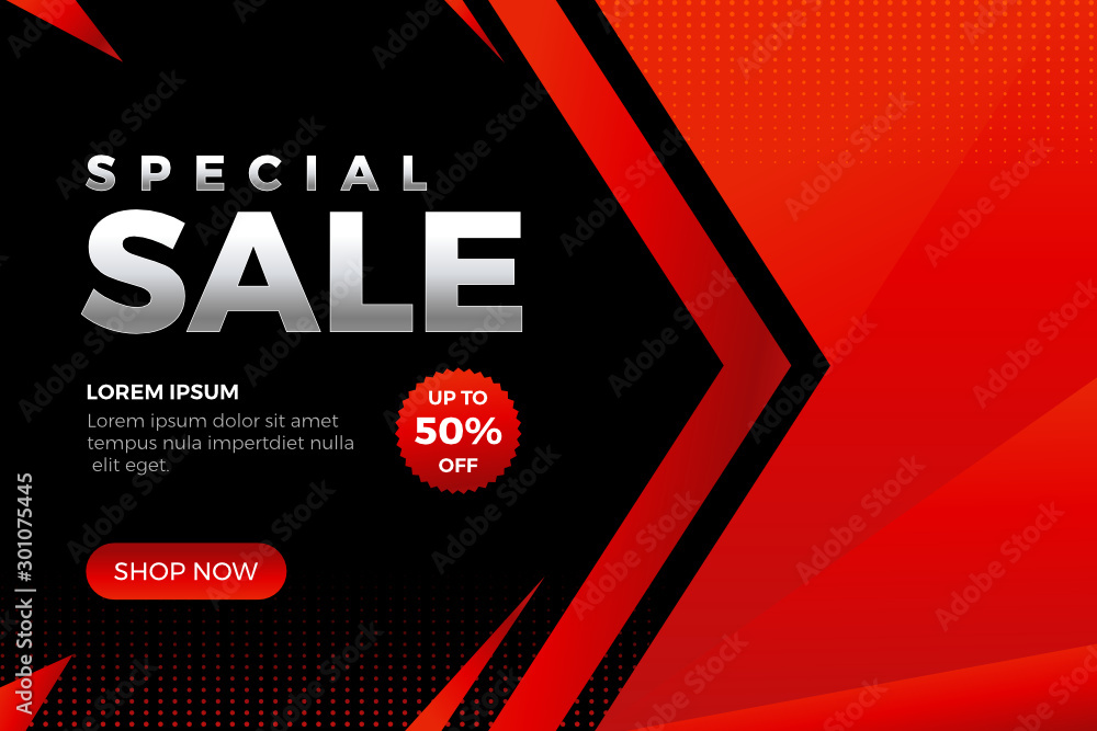 Modern Special Sale Design for business. Promotion banner discount template - Vector - obrazy, fototapety, plakaty 