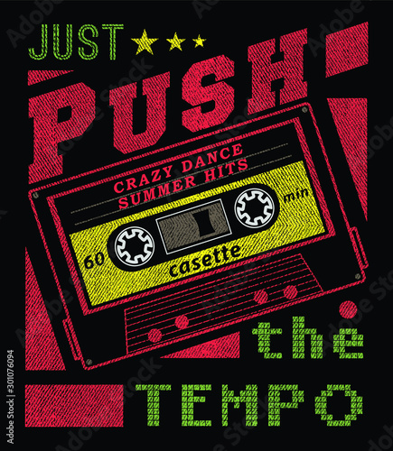 retro music tape record illustration graphic design