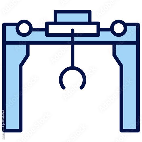 Lastkran, Industriestraße, Maschine Vector Icon Illustration