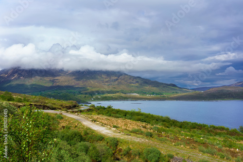 Beautiful scenic route to Elgol village in summer, Scotland