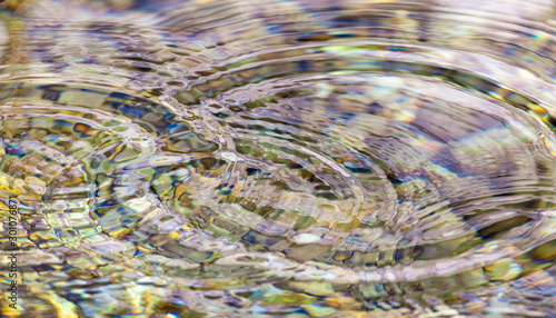 Bild auf Leinwand Circles on the surface of clear water as an abstract background