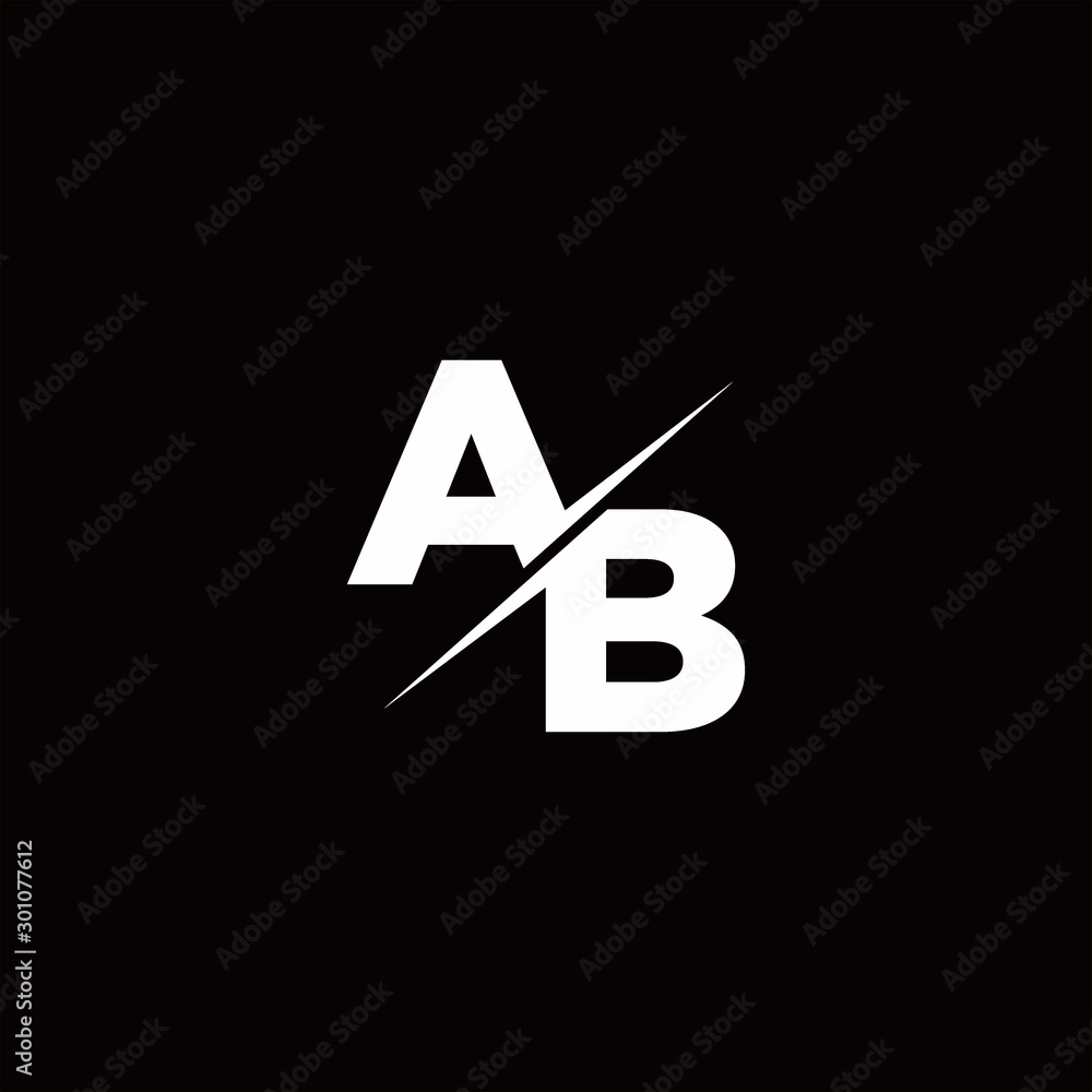 AB Logo Letter Monogram Slash with Modern logo designs template