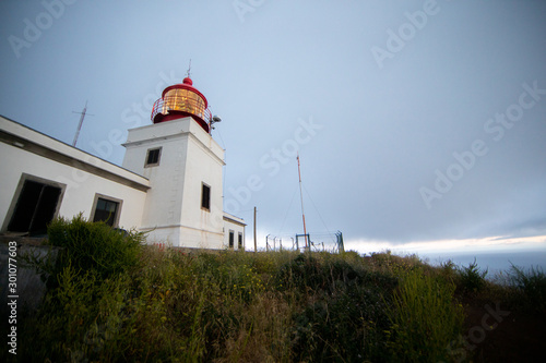 A Red Lighthouse from Madeira Island Portugal